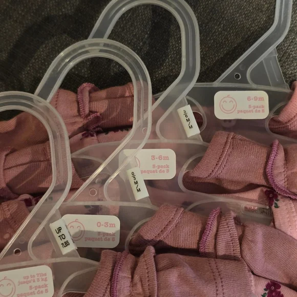 Kids Bundles Baby Place Bodysuits Pink/Purple NB, 3-6, 6-9m (5-Pack) - Picture 6 of 6